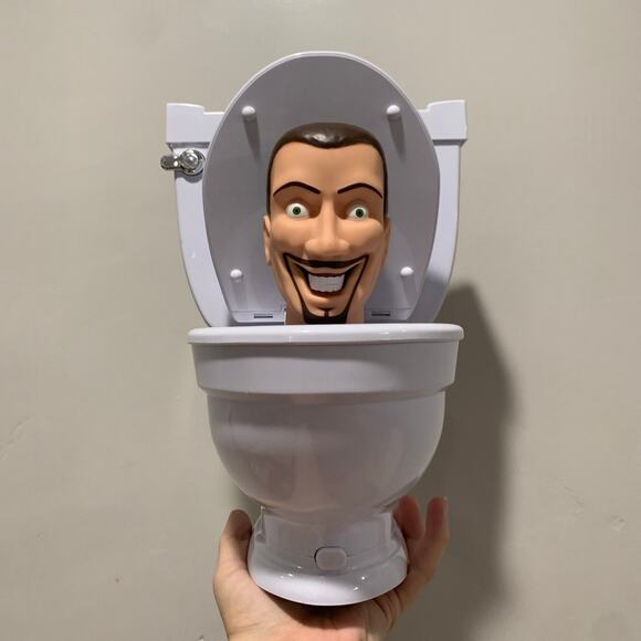 Skibidi Toilet Collector Figure 12”x8” Flushing Sound Pop Up Head + Plunger Man - Picture 1 of 10